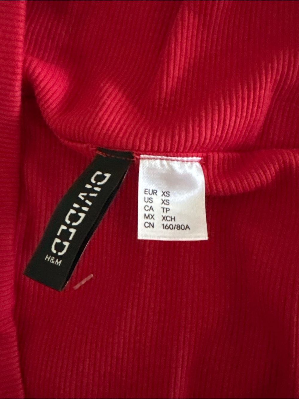 Red Ribbed Off-Shoulder Women's top - Picture 4 of 4